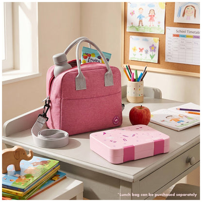 Eazy Kids 6 & 4 Convertible Bento Lunch Box With Steel Spoon & Fork Set