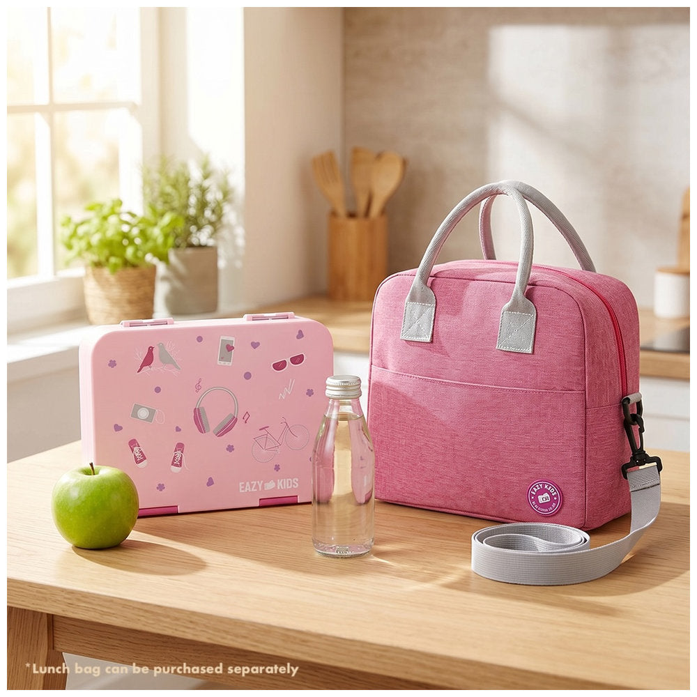 Eazy Kids 6 & 4 Convertible Bento Lunch Box With Steel Spoon & Fork Set