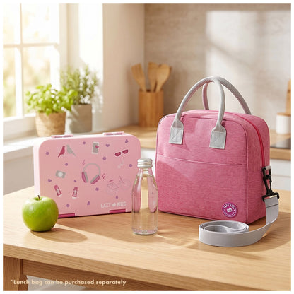 Eazy Kids 6 & 4 Convertible Bento Lunch Box With Steel Spoon & Fork Set