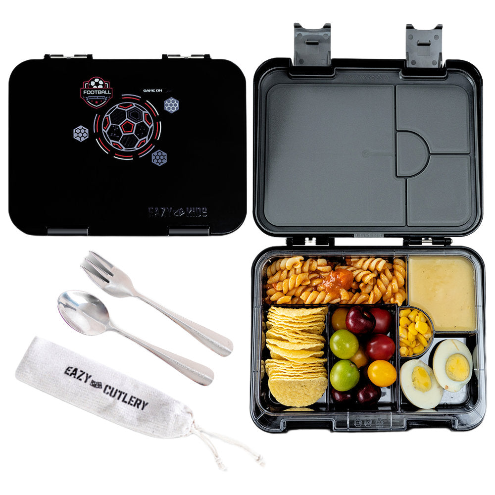 Eazy Kids 6 & 4 Convertible Bento Lunch Box With Steel Spoon & Fork Set