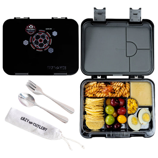 Eazy Kids 6 & 4 Convertible Bento Lunch Box With Steel Spoon & Fork Set