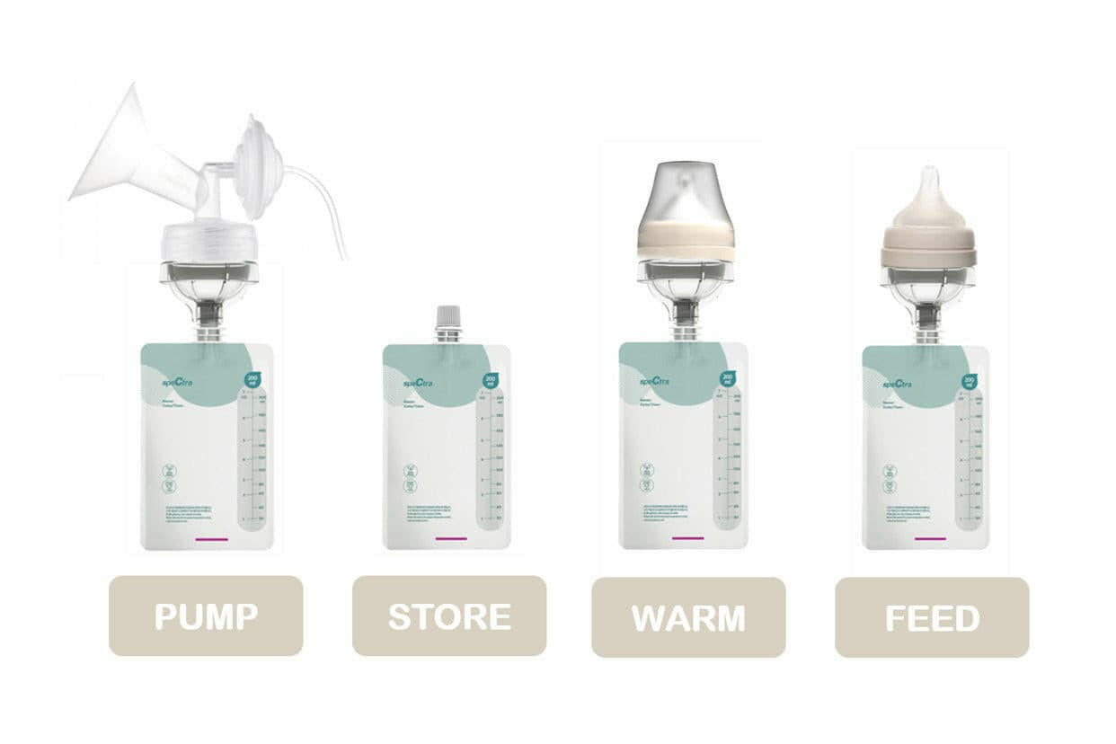 Spectra Easy Milk Storage Bag with Connector.