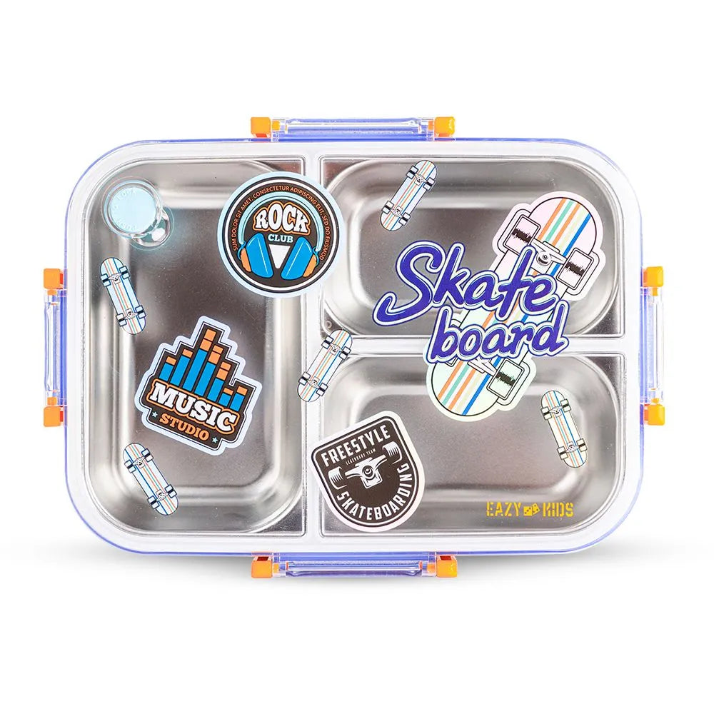 Eazy Kids 3 Compartment Stainless Steel bento Lunch Box (800ml)