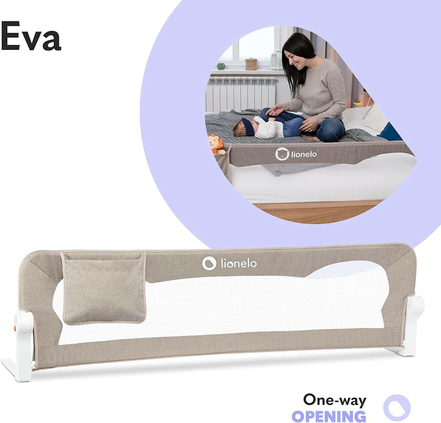 Lionelo Eva Bed Rail - Beige.
