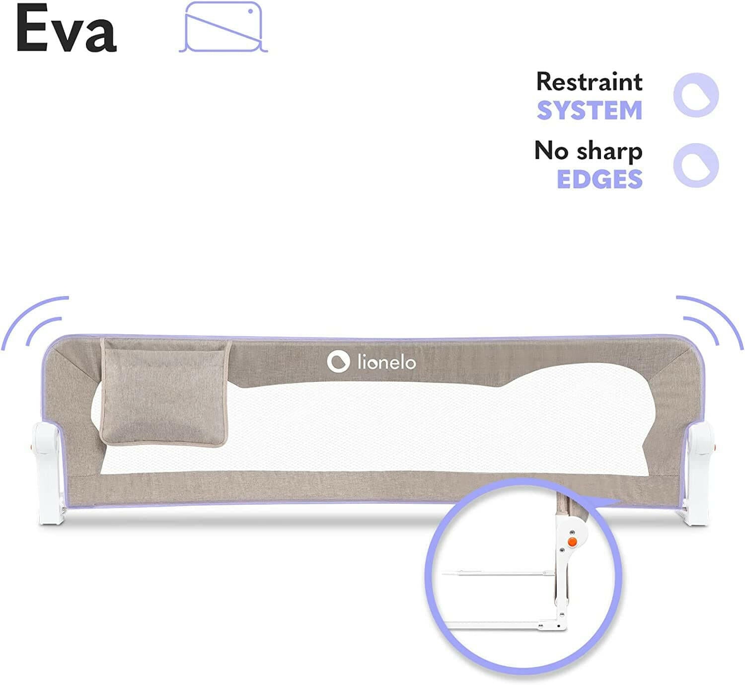 Lionelo Eva Bed Rail - Beige.