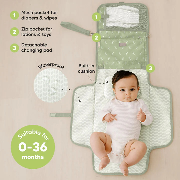 KeaBabies Ezee Diaper Changing Pad, Acacia