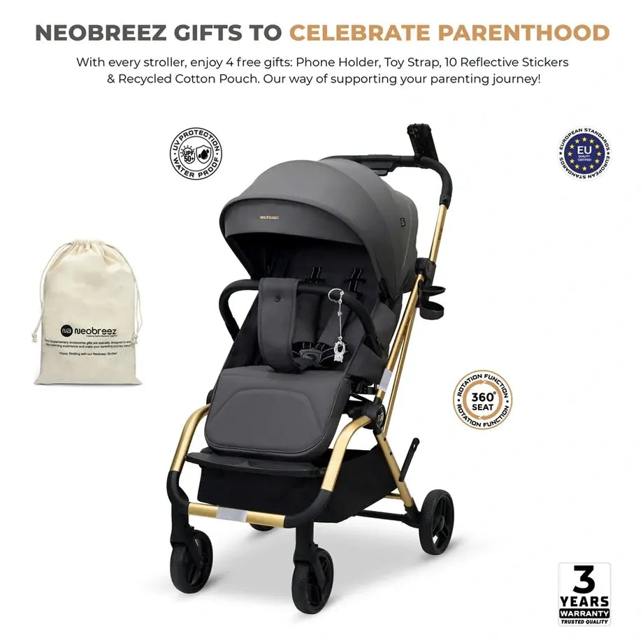 Neobreez Octa 360 Degree Reversible Stroller – Grey