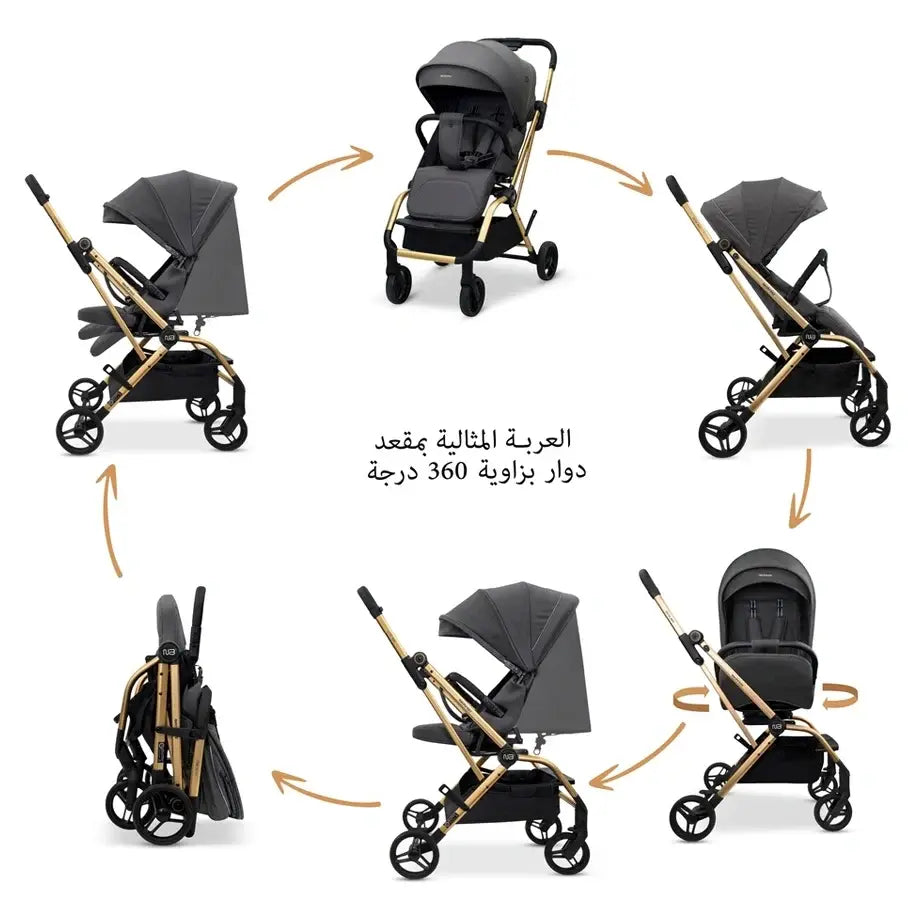 Neobreez Octa 360 Degree Reversible Stroller – Grey