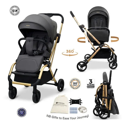 Neobreez Octa 360 Degree Reversible Stroller – Grey