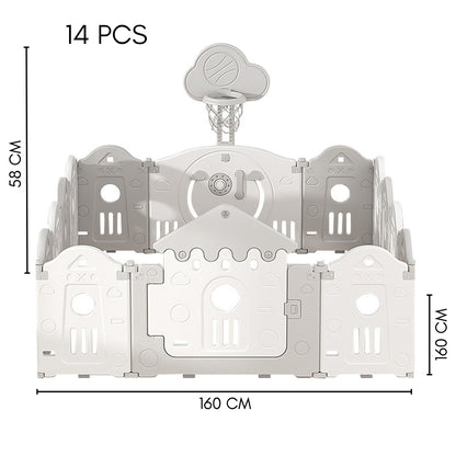 Little Angel Foldable Playpen (White/Grey) 160*200*63 cm