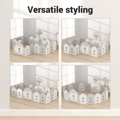 Little Angel Foldable Playpen (White/Grey) 160*200*63 cm