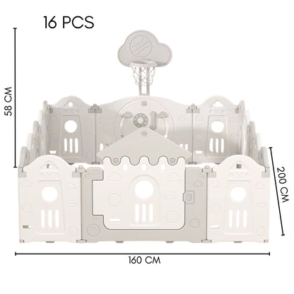 Little Angel Foldable Playpen (White/Grey) 160*200*63 cm