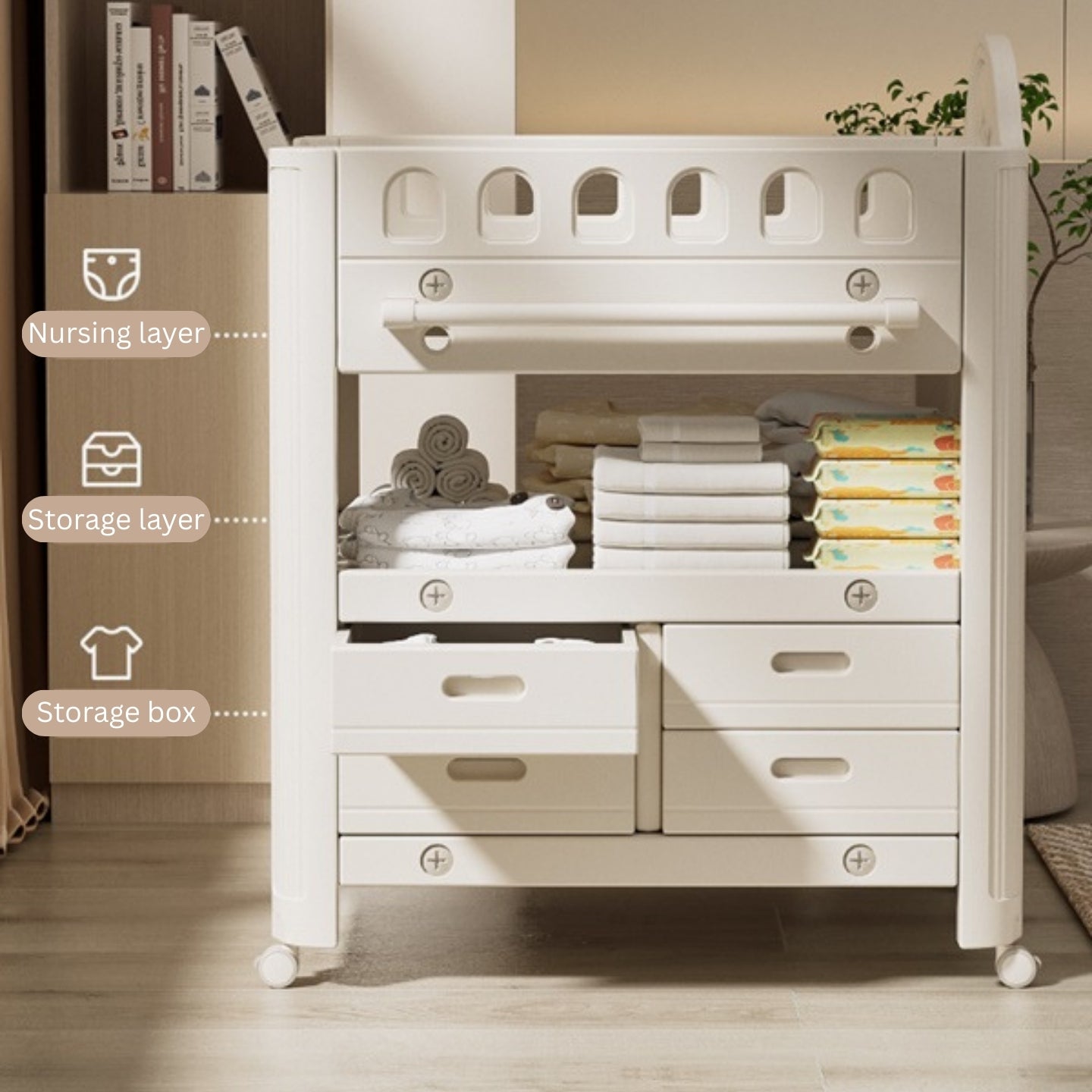 Little Angel Baby Diaper Table + 4 Drawers