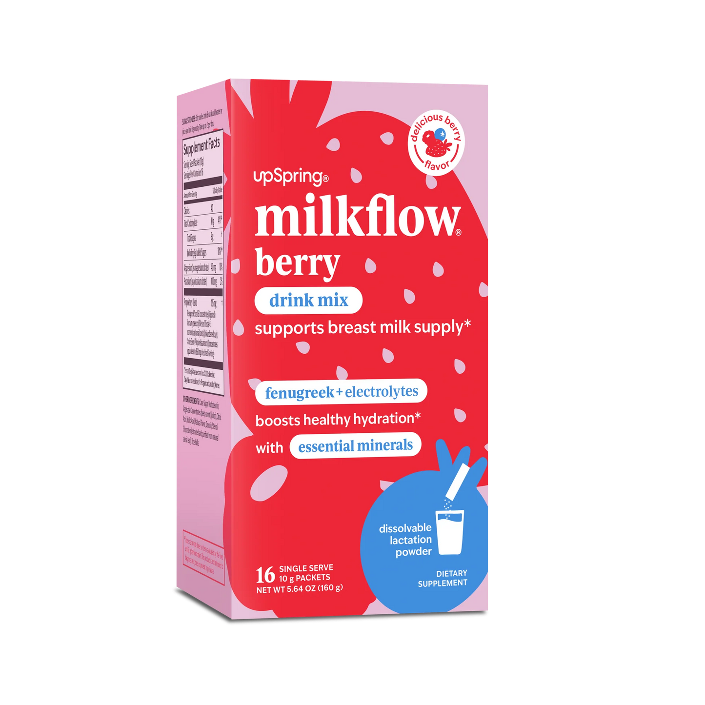 UpSpring Milkflow Electrolyte Breastfeeding Supplement Mix - Berry (16 Sachets)