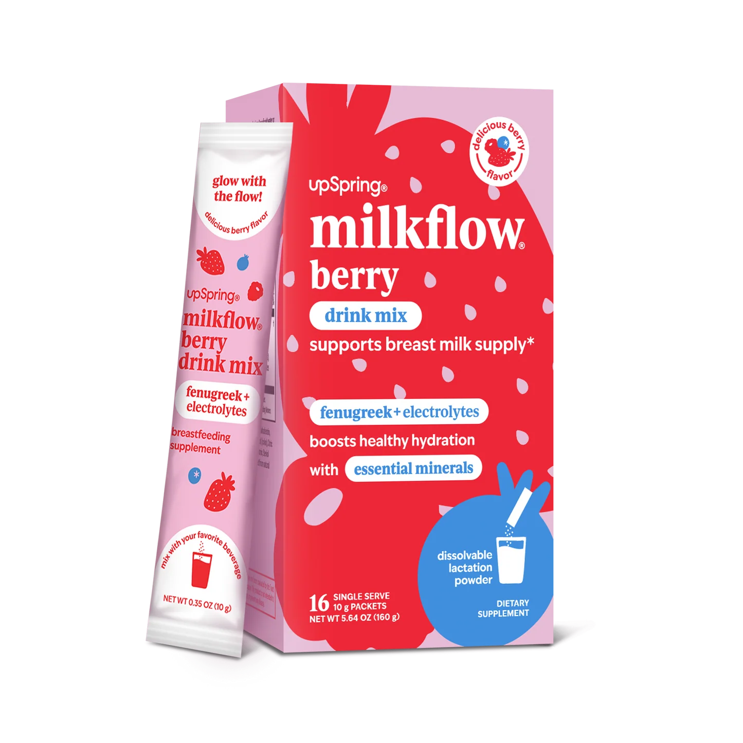 UpSpring Milkflow Electrolyte Breastfeeding Supplement Mix - Berry (16 Sachets)