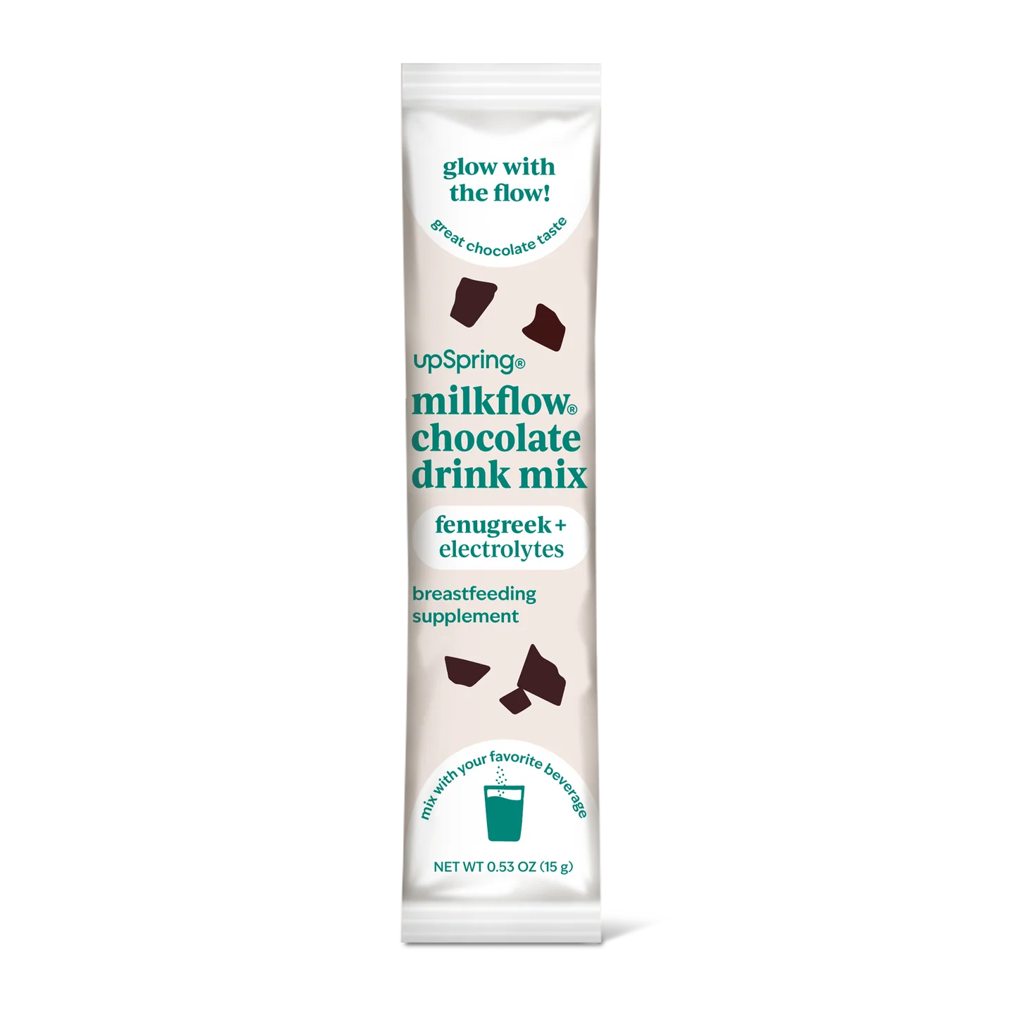 Upspring Milkflow + Energy Breastfeeding Supplement Drink Mix with Fenugreek | Chocolate Flavor, 16 Drink Mixes