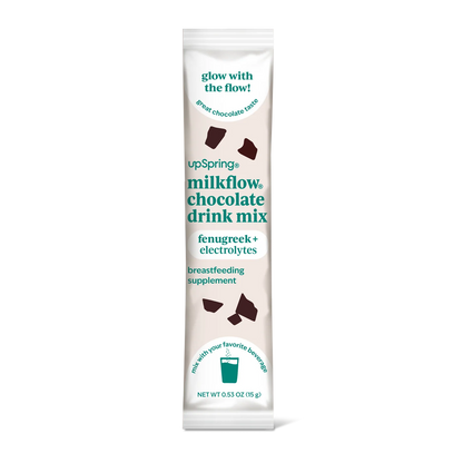 Upspring Milkflow + Energy Breastfeeding Supplement Drink Mix with Fenugreek | Chocolate Flavor, 16 Drink Mixes
