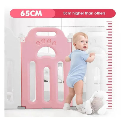 Little Angel Kids Playpen with Basketball Hoop – Pink