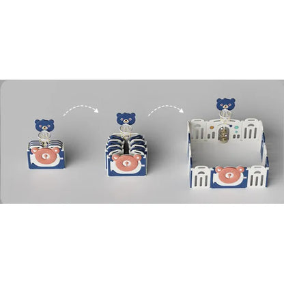 Little Angel Baby Playpen Toddler Play Yard With Hoop (Blue)