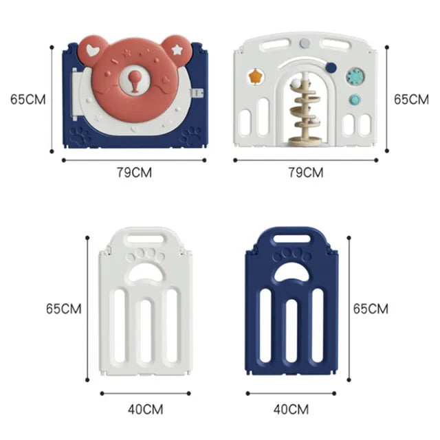 Little Angel Baby Playpen Toddler Play Yard With Hoop (Blue)