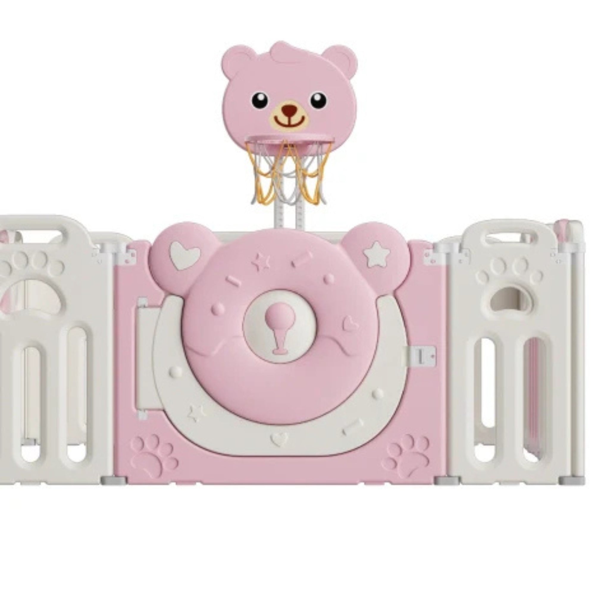 Little Angel Baby Playpen Toddler Play Yard With Hoop (Pink)