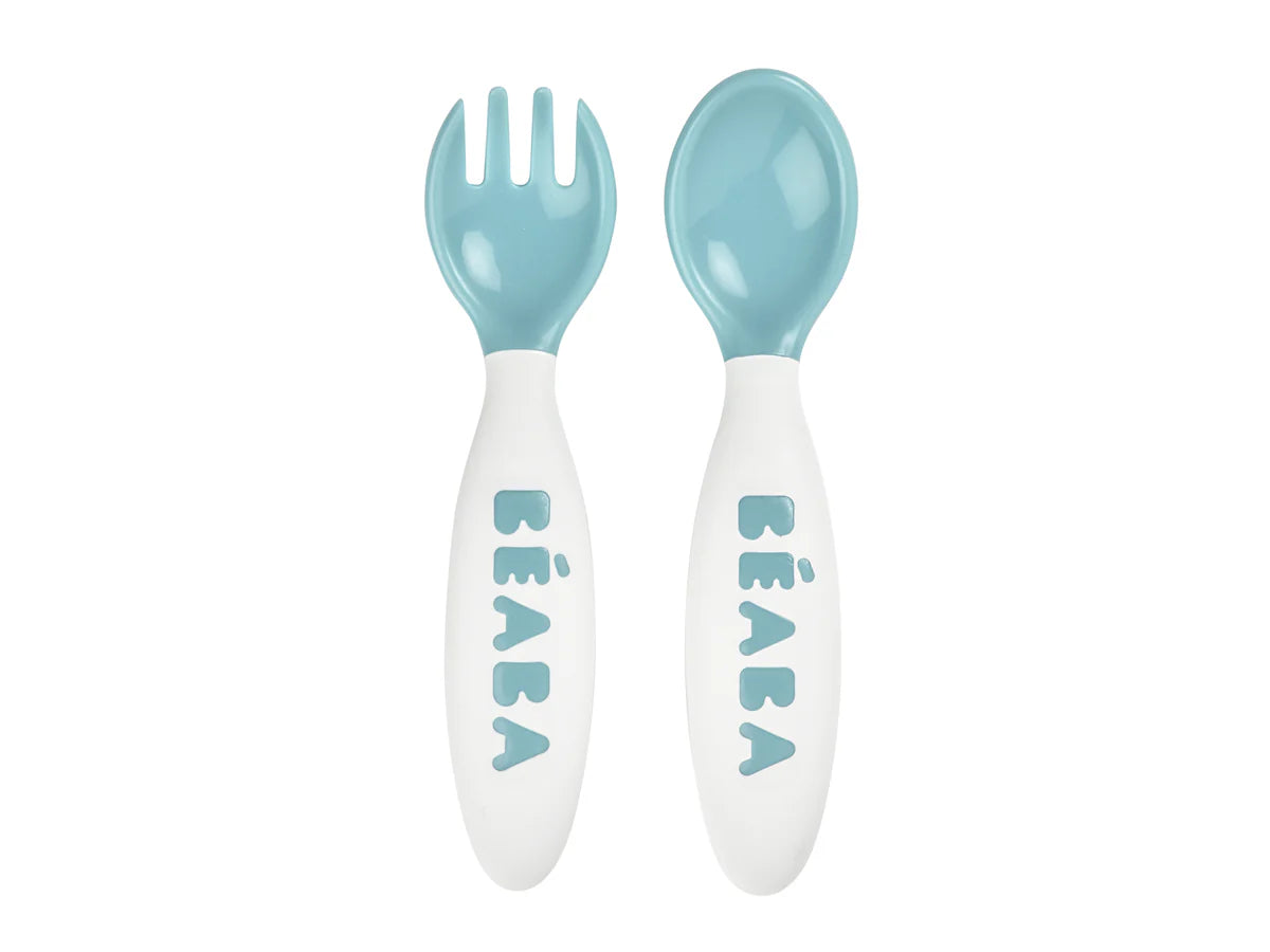 Beaba Set of 2nd Stage Training Fork and Spoon - Ergonomic Shape