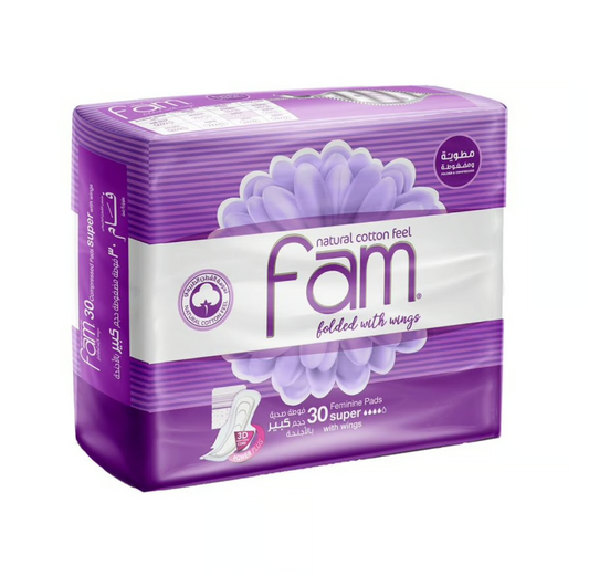 Fam Natural Cotton Feel Super With Wings Sanitary (30pcs)