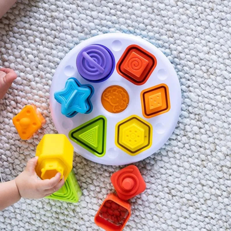 Fat Brain Toys Plugzy Shape Learning And Stacking Toy (13 Pcs)