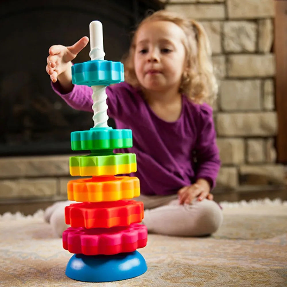 Fat Brain Toys Spin Again Stacking Toys 6 Disks