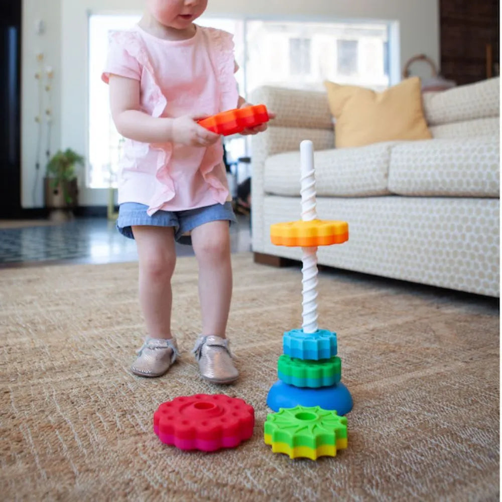 Fat Brain Toys Spin Again Stacking Toys 6 Disks