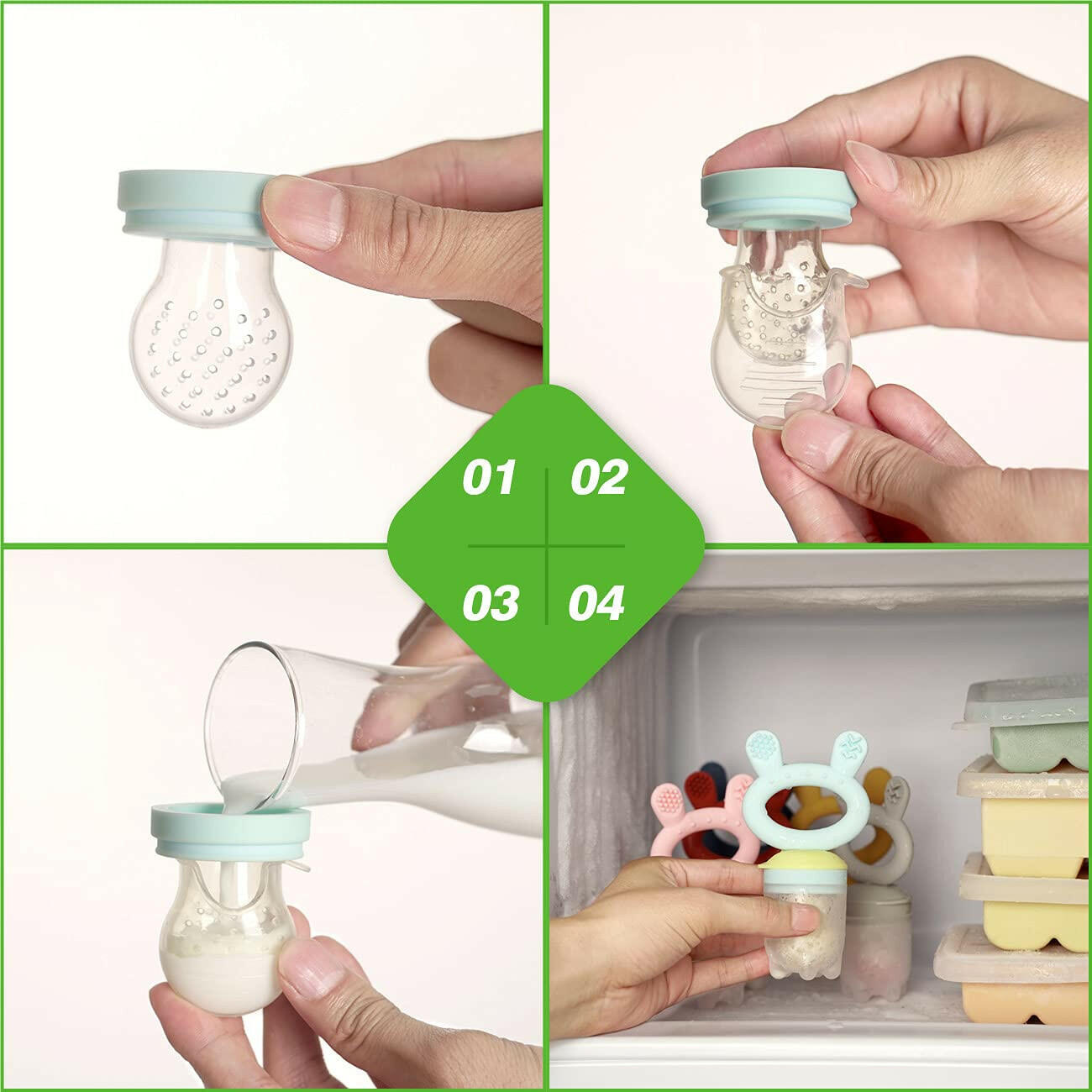 Haakaa Teether Feeder - Blue.