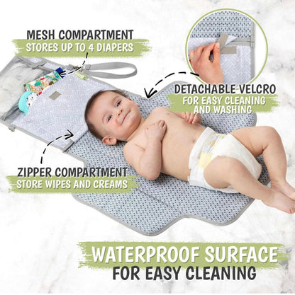 Portable Diaper Changing Pad - Waterproof Travel Changing Mat for Baby.