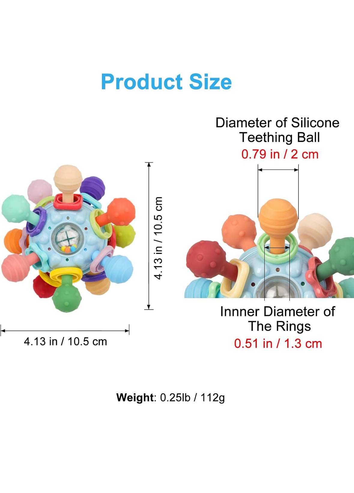 Tohibee Baby Teether Teething Toys for Babies  & Newborn Infant Learning Developmental Toys Gifts