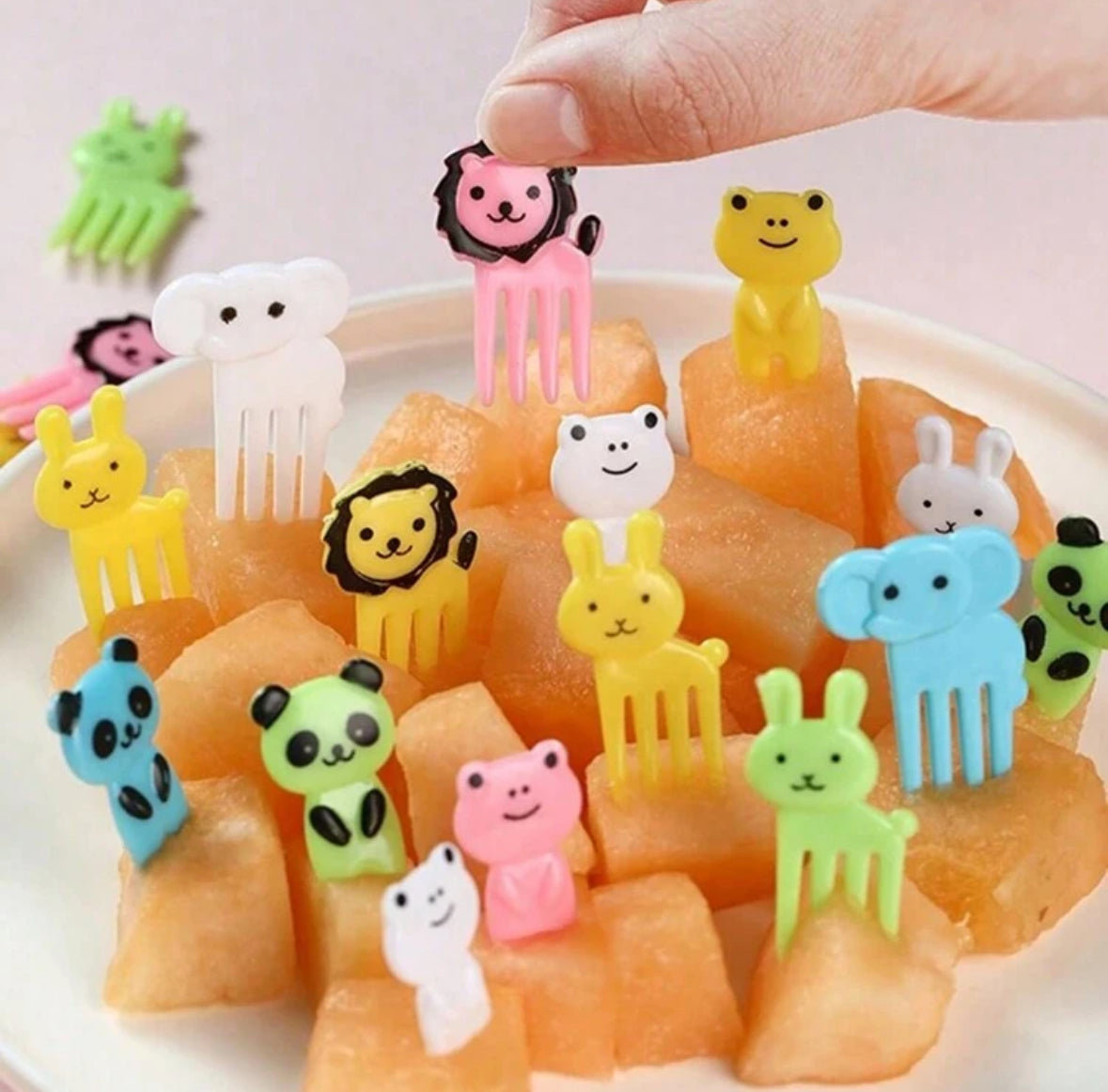 10pcs Cartoon Animal Fruit Forks