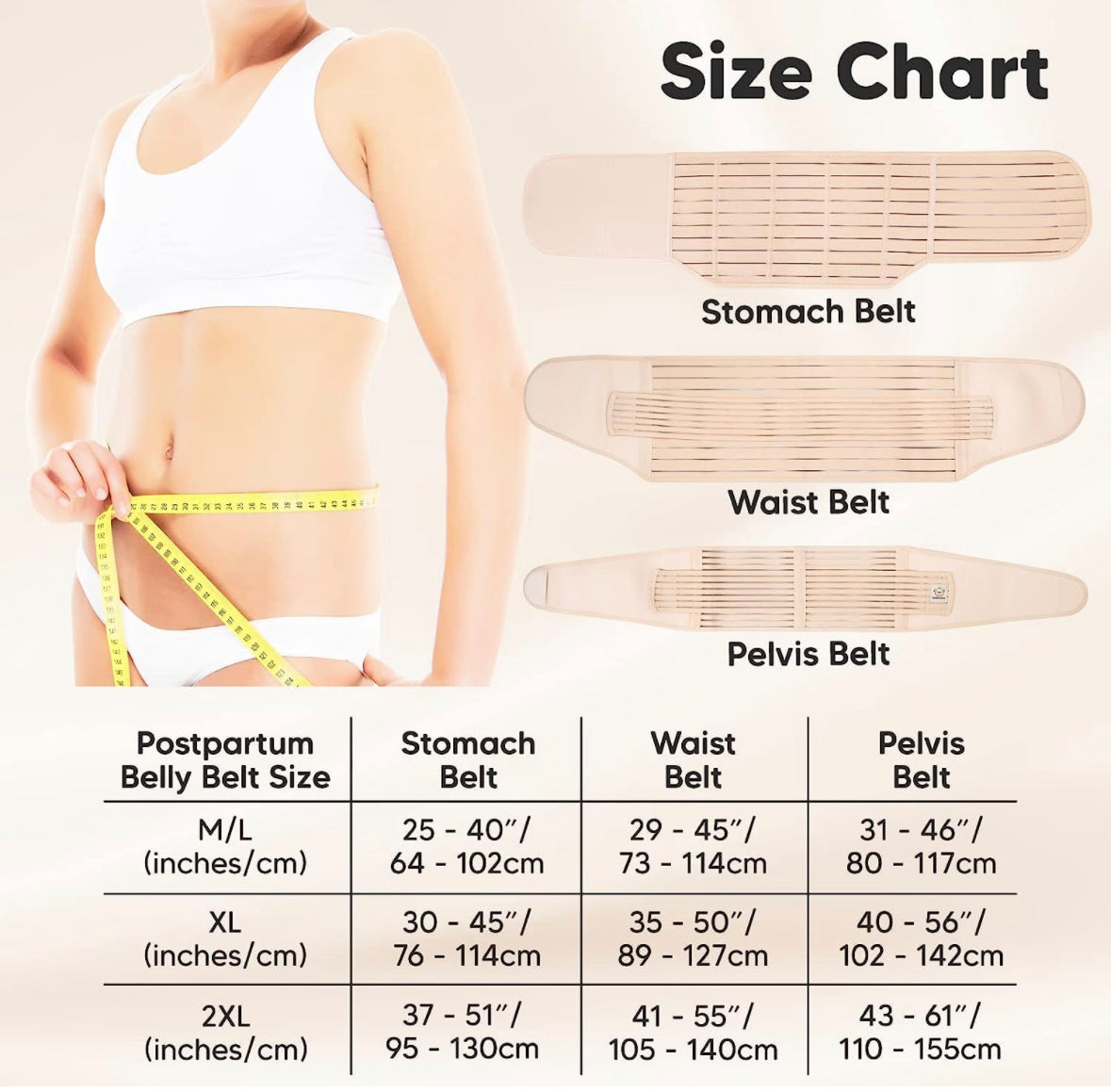 3 in 1 Postpartum Belly Support Recovery Wrap - Postpartum Belly Band, After Birth Brace.