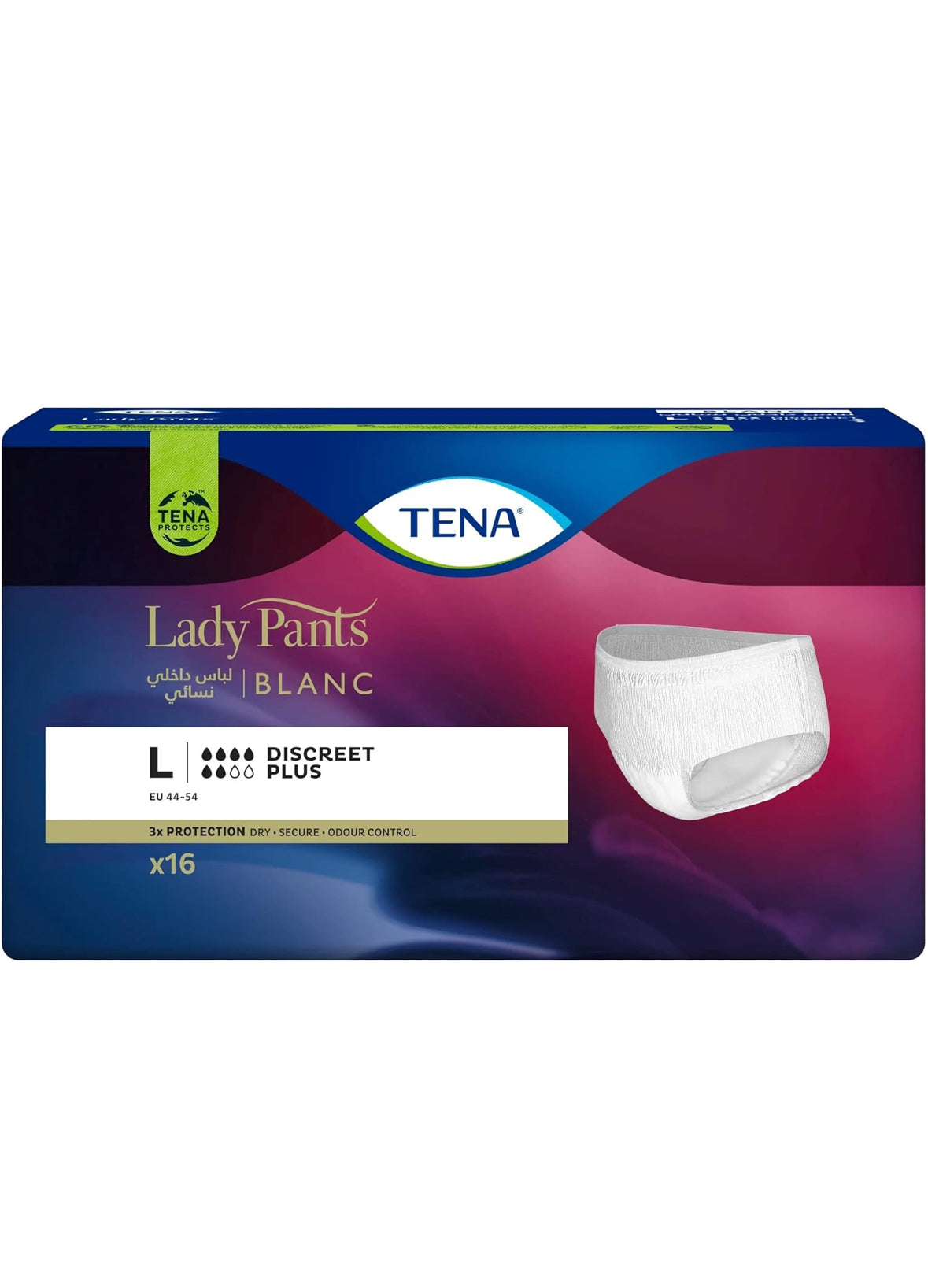 Tena, Lady Pants, Discrete Plus, Large Size - 16 Pcs