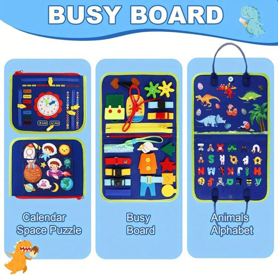 Montessori Busy Board – Sensory and Motor Skill Development Toy