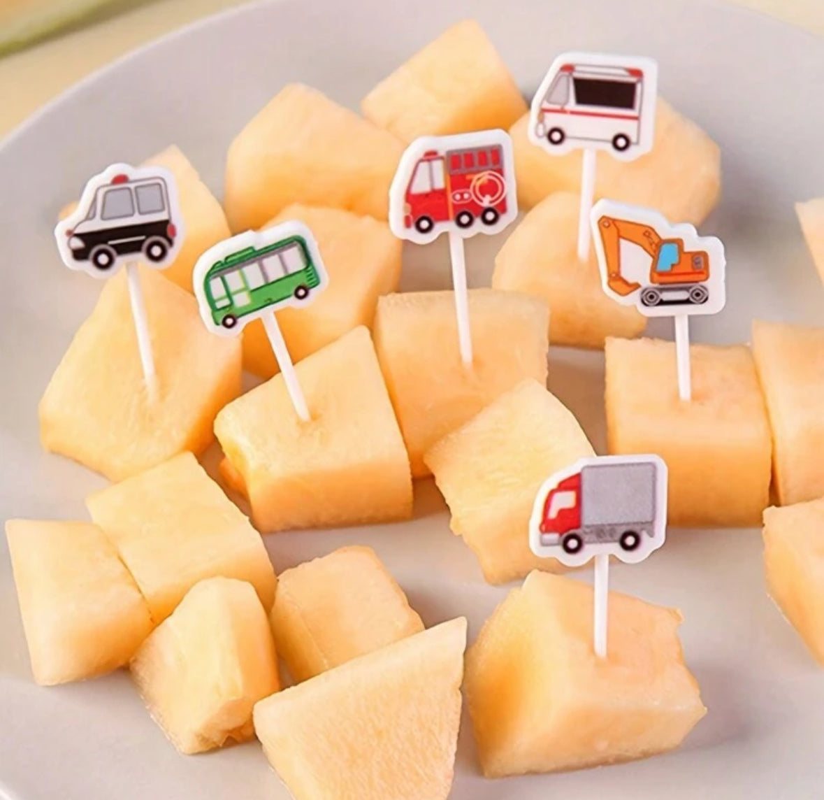 Cute Cartoon Food & Fruit Picks Set (20 Pcs)