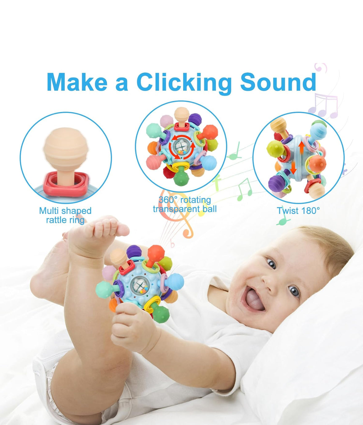 Tohibee Baby Teether Teething Toys for Babies  & Newborn Infant Learning Developmental Toys Gifts