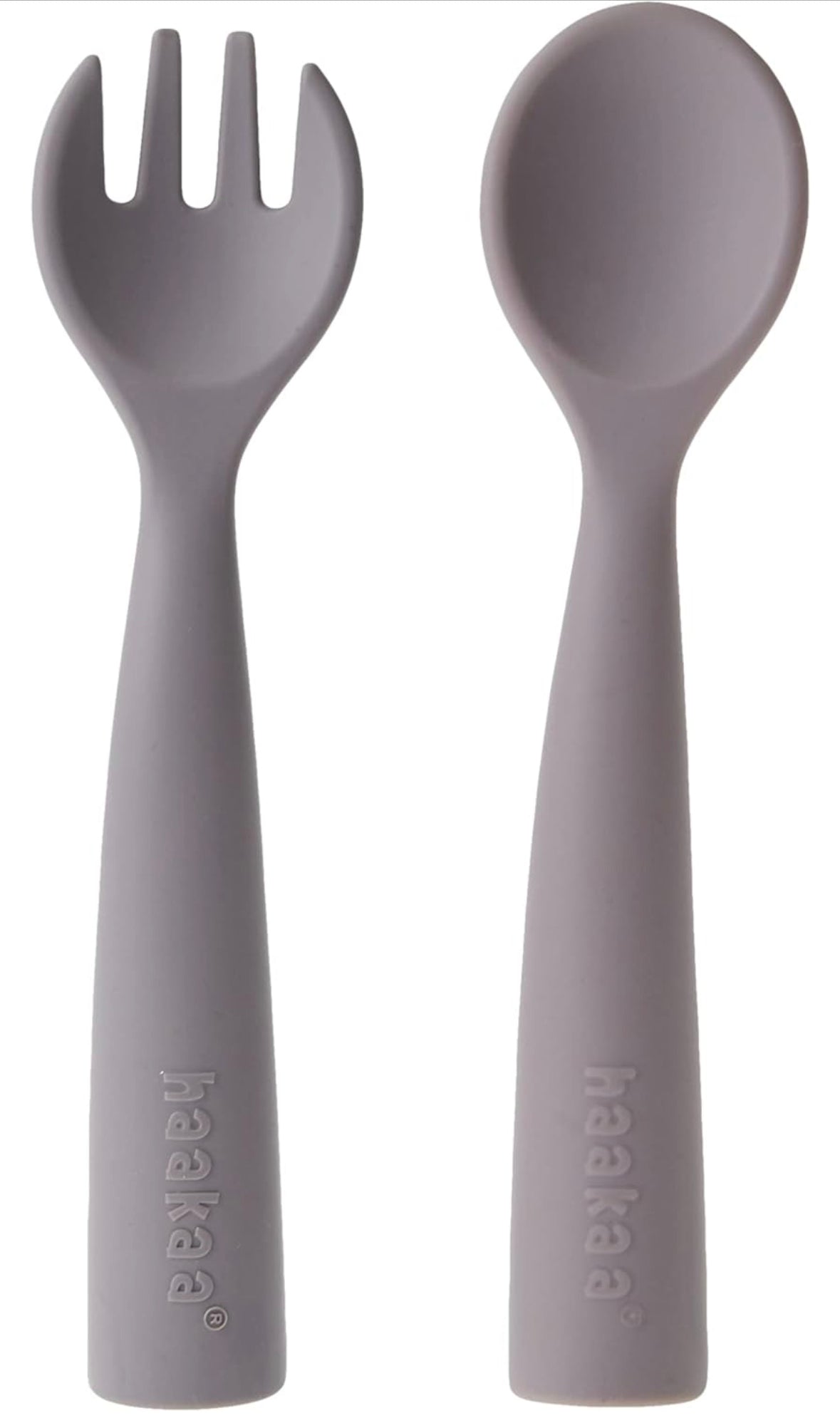 Haakaa Bendy Silicone Cutlery Set - SUVA Grey