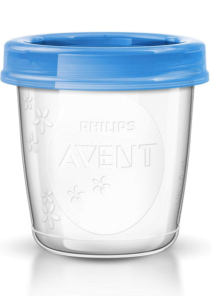 Philips AVENT Breast Milk Storage Cups And Lids, 10 6oz Containers.