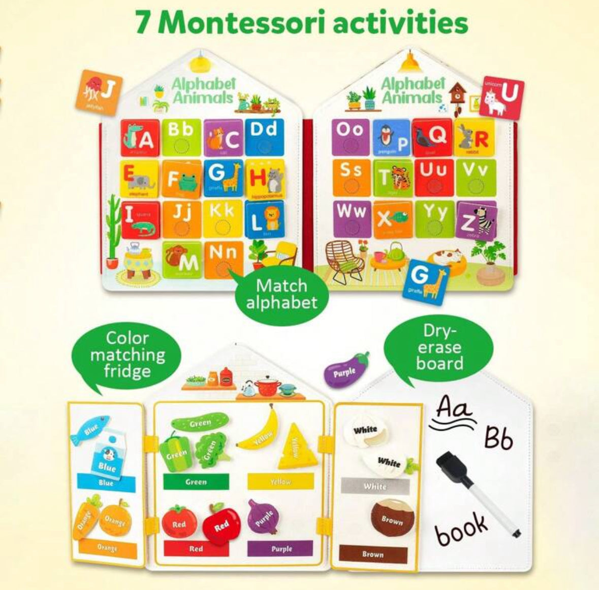 Felt Montessori Busy Book – Educational Sensory Toy for Toddlers