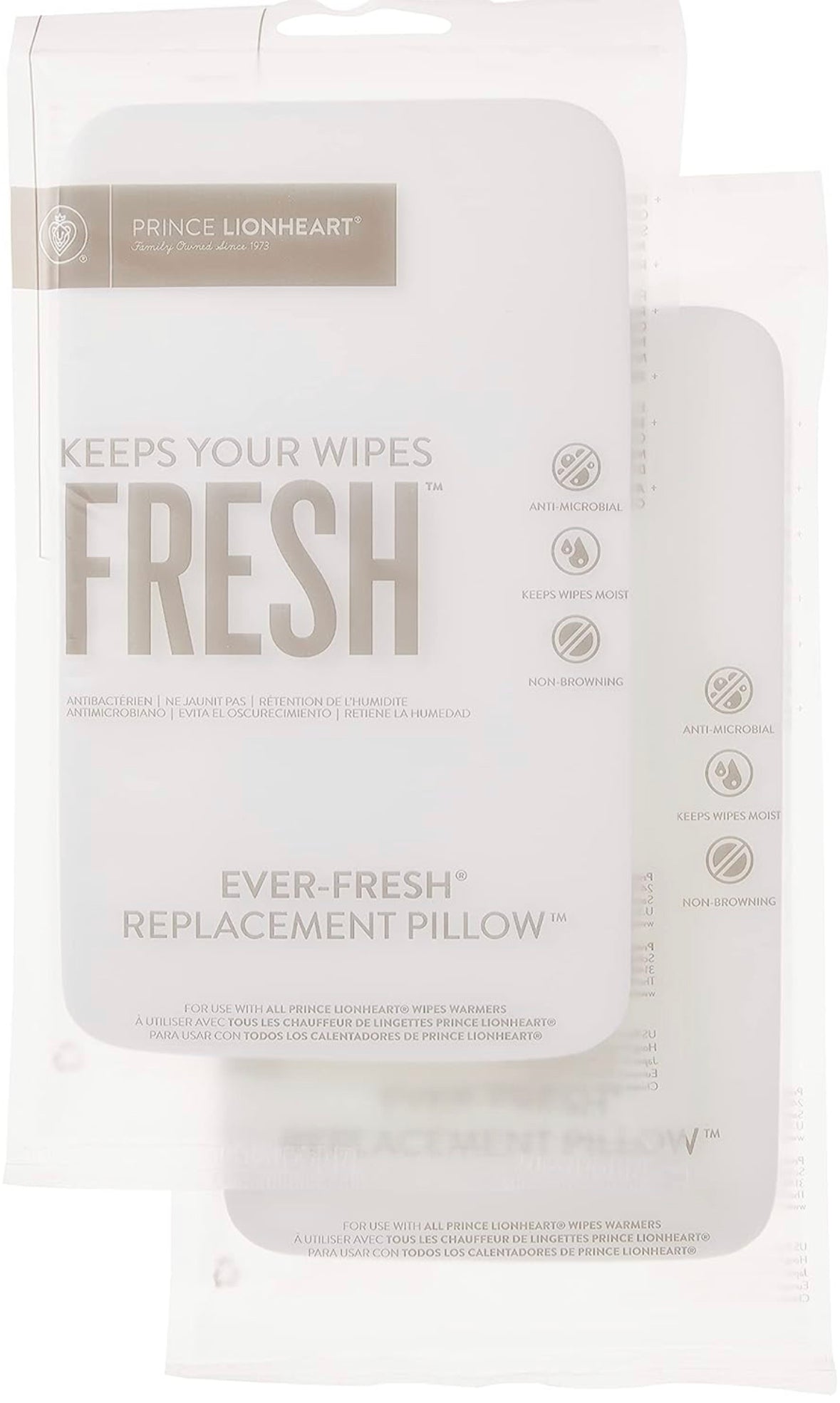 Ever-Fresh Replacement Pillow by Prince Lionheart, 2 Pack