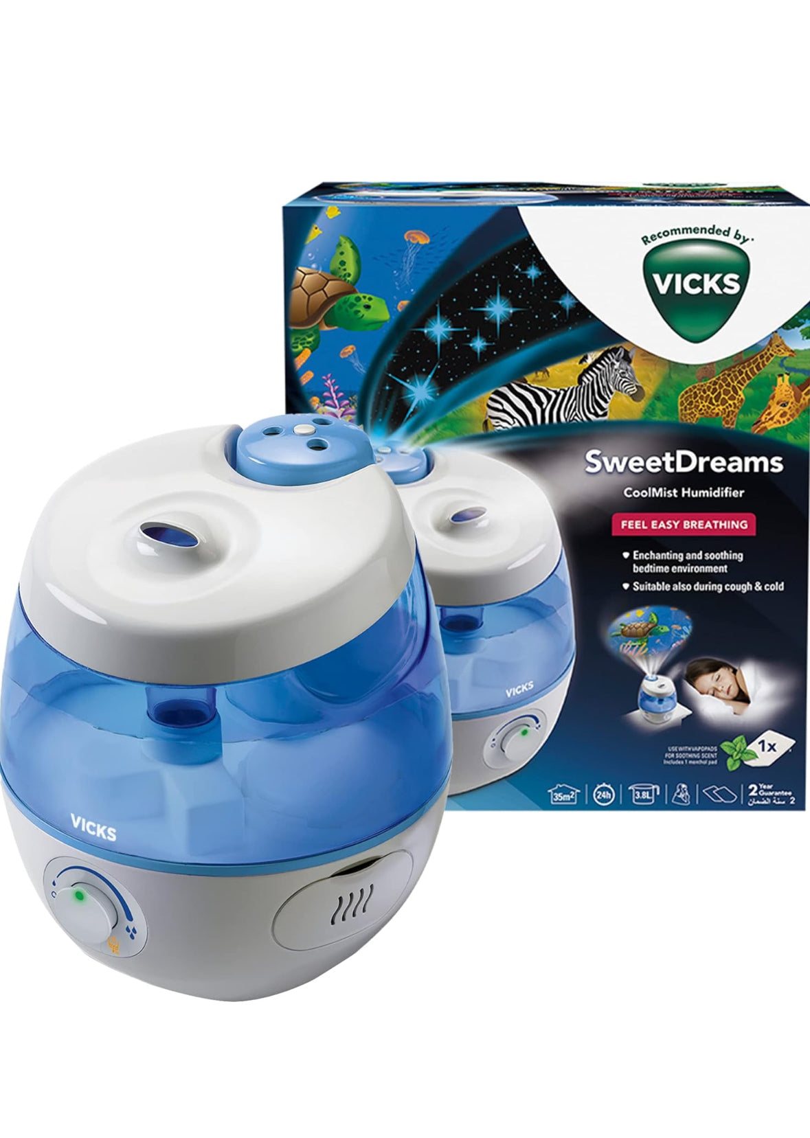 Vicks Sweet Dreams Cool Mist Humidifier with image projector