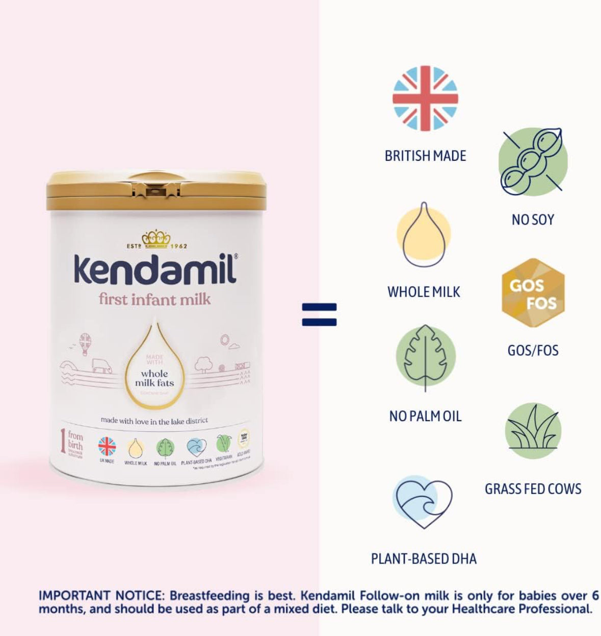 Kendamil Classic Stage 1 First Infant Milk Formula From Birth (800g)
