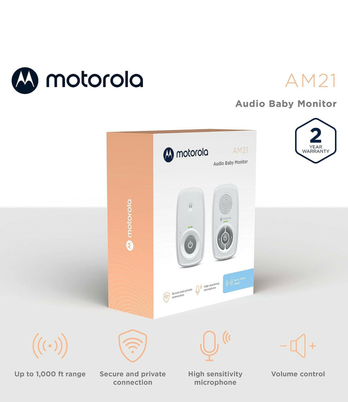 موتورولا AM21 جهاز مراقبة الطفل الصوتي