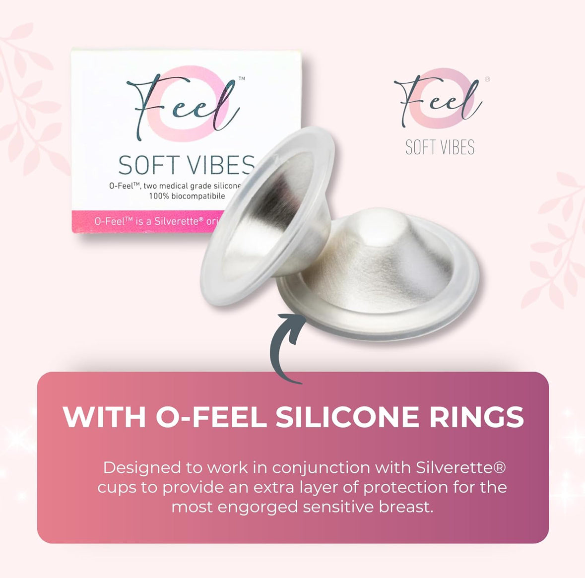 SILVERETTE Nipple Covers for Breastfeeding,with O-Feel Silicone Rings