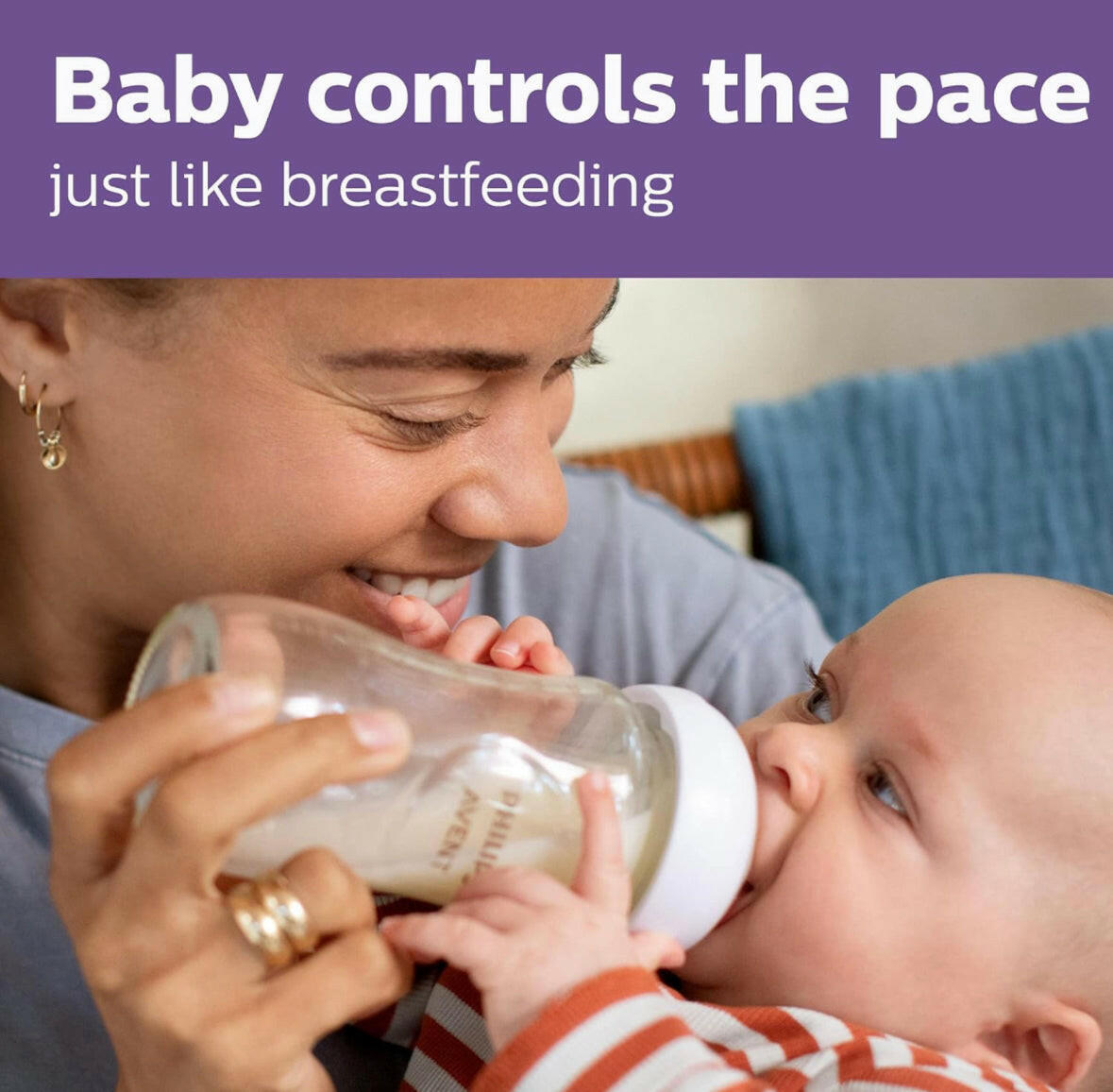 Philips AVENT Glass Natural Baby Bottle with Natural Response Nipple, Clear, 8oz, 4pk.