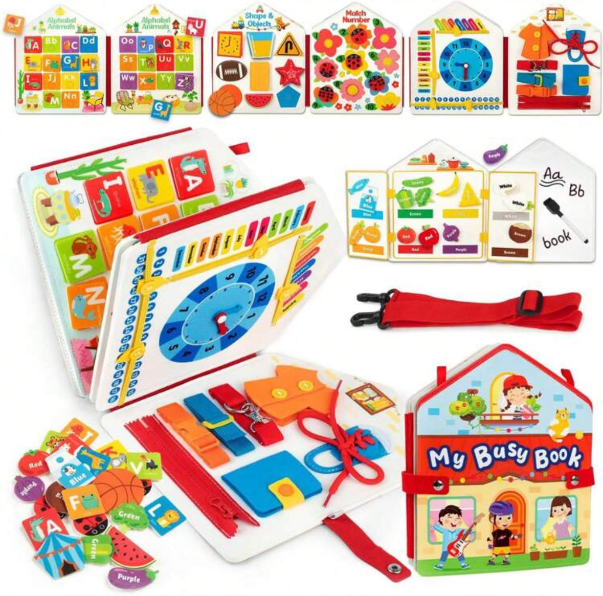 Felt Montessori Busy Book – Educational Sensory Toy for Toddlers