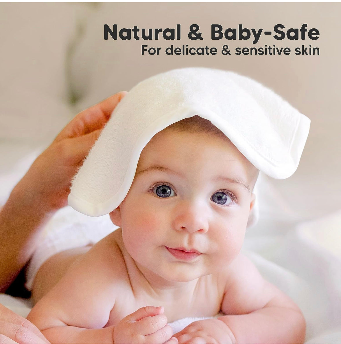 6-Pack Organic Baby Washcloths - Soft Bamboo Washcloth.